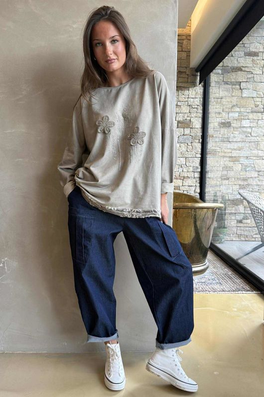 Original Hippie Sweatshirt Vintage Wash Mocha /40=